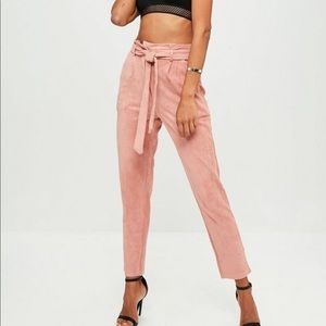Shein Faux Suede Paperbag Trousers